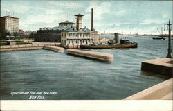 Aquarium and Fireboat "New Yorker" Postcard Postcard Postcard