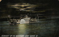 Moonlight on the Mississippi Quincy, IL Postcard Postcard Postcard