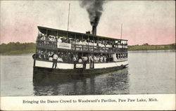 Bringing the Dance Crowd to Woodward's Pavilion Paw Paw Lake, MI Postcard Postcard Postcard