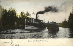 Scene on Paw Paw Lake Postcard