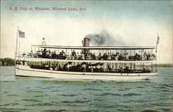 SS City of Warsaw on the Water Winona Lake, IN Postcard Postcard Postcard