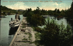 "Sarona" Going Out of Canal Between Peninsular and Mary Lakes Postcard