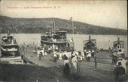 Steamers at Lake Sunapee Station Postcard
