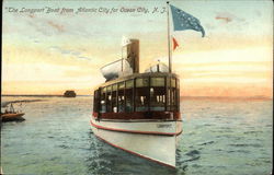 The Longport Boat from Atlantic City Postcard