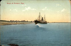 Wreck off Rockport Massachusetts Postcard Postcard Postcard