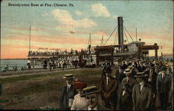 Brandywine Boat at Pier Chester, PA Postcard Postcard Postcard