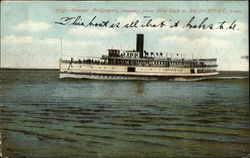 Steamer Bridgeport, running from New York Postcard