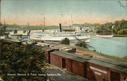 Steamer Ransom B Fuller Departing Gardiner, ME Postcard Postcard Postcard