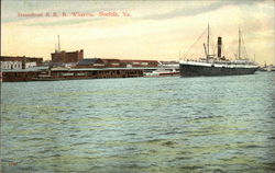 Steamboat & RR Wharves Norfolk, VA Postcard Postcard Postcard