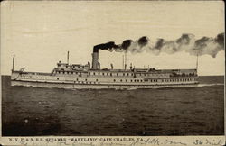 NYP & N RR Steamer "Maryland" Postcard