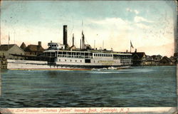 Steamer "Thomas Patten" leaving Dock Postcard
