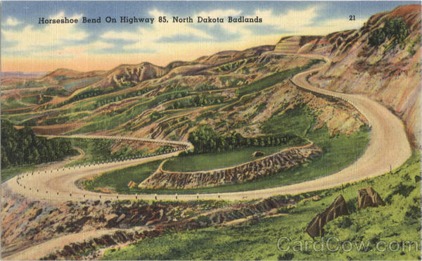 Horseshoe Bend On Highway 85 Badlands North Dakota