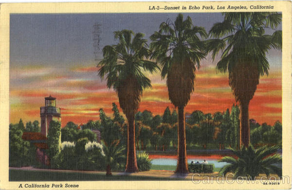 Sunset In Echo Park Los Angeles California