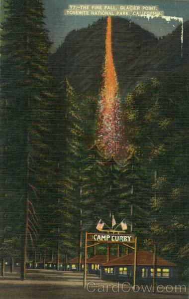 The Fire Fall Glacier Point, Yosemite National Park Scenic California