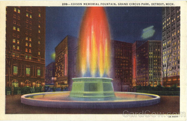 Edison Memorial Fountain, Grand Circus Park Detroit Michigan
