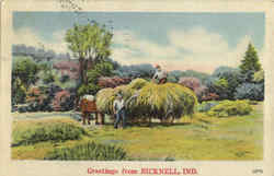 Greetings From Bicknell Indiana Postcard Postcard