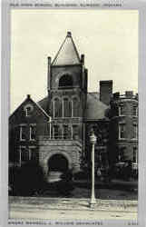 Old High School Building Elwood, IN Postcard Postcard