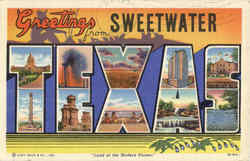 Greetings From Sweetwaterl Texas Postcard Postcard