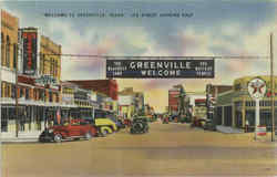 Welcome To Greenville , Lee Street Texas Postcard Postcard