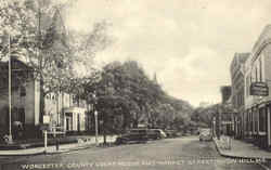 Worcester County Court House And Market Street Postcard