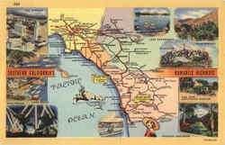 Southern California's Romantic Highways Scenic, CA Postcard Postcard