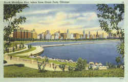South Michigan Ave, Grant Park Chicago, IL Postcard Postcard