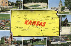 Kansas Multi View Postcard