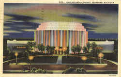 Ford Rotunda At Night Dearborn, MI Postcard Postcard