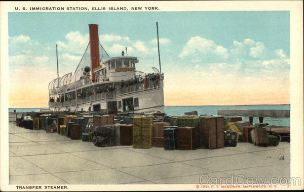 US Immigration Station, Transfer Steamer Ellis Island New York