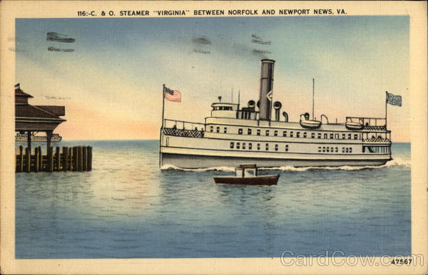 C&O Steamer Virginia Betweet Norfolk and Newport News