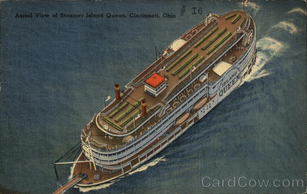 Aerial View of Steamer Island Queen Cincinnati Ohio