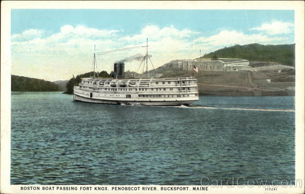 Boston Boat Passing Fort Knox Bucksport Maine