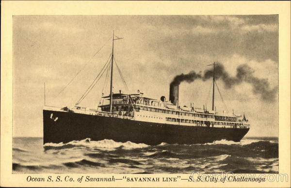 Ocean SS Co. of Savannah - SS City of Chattanooga Steamers