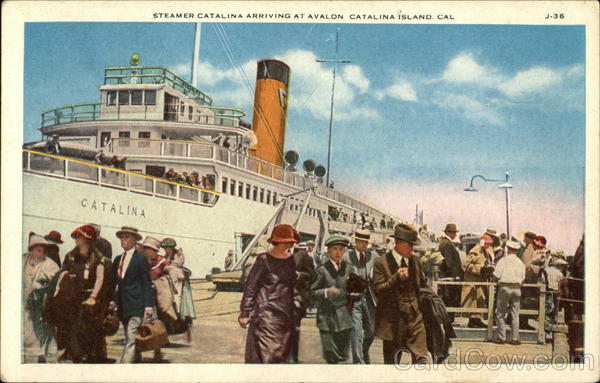 Steamer Catalina arriving at Avalon Santa Catalina Island California