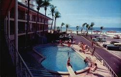 Azure Tides Hotel Court - Lido Beach Postcard