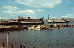 Ships in Block Island Harbor Rhode Island Postcard Postcard Postcard