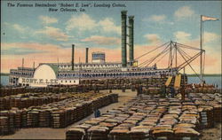 Steamboat "Robert E. Lee" Loading Cotton New Orleans, LA Postcard Postcard Postcard