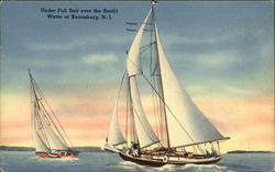 Under Full Sail onver the Sunlit Water Keansburg, NJ Postcard Postcard Postcard