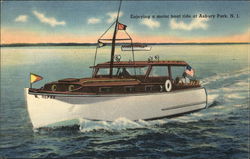 Enjoying a Motor Boat Ride Asbury Park, NJ Postcard Postcard Postcard