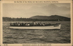 Excursion Launch on Big Bear Lake - On the Rim of the World Postcard