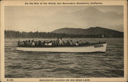 Excursion Launch on Big Bear Lake - On the Rim of the World San Bernardino, CA Postcard Postcard Postcard