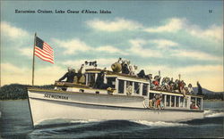 Excursion Cruiser Lake Coeur d'Alene, ID Postcard Postcard Postcard