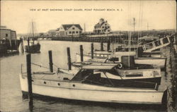 View at Inlet showing Coast Guard Point Pleasant Beach, NJ Postcard Postcard Postcard