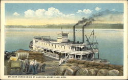 Steamer Verne Swain at Landing Greenville, MS Postcard Postcard Postcard