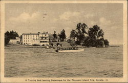 Tour Boat leaving Gananoque for Thousand Island Trip Postcard