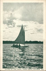 Sailing on Lake Huron Harbor Beach, MI Postcard Postcard Postcard