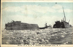 Wreck of US AT Sumner Barnegat, NJ Postcard Postcard Postcard