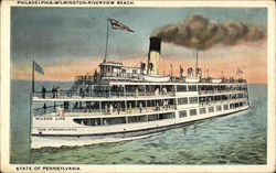 Philadelphia-Wilmington-Riverview Beach, U.S.S. State Of Pennsylvania Postcard