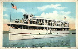 Steamer "Pennsylvania" on Conneaut Lake, PA Steamers Postcard Postcard Postcard