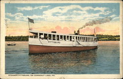 Steamer Pittsburg Conneaut Lake, PA Postcard Postcard Postcard